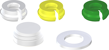 Набор ретенционных вставок с пластиковой матрицей для Novaloc, PEEK, комплект на два абатмента